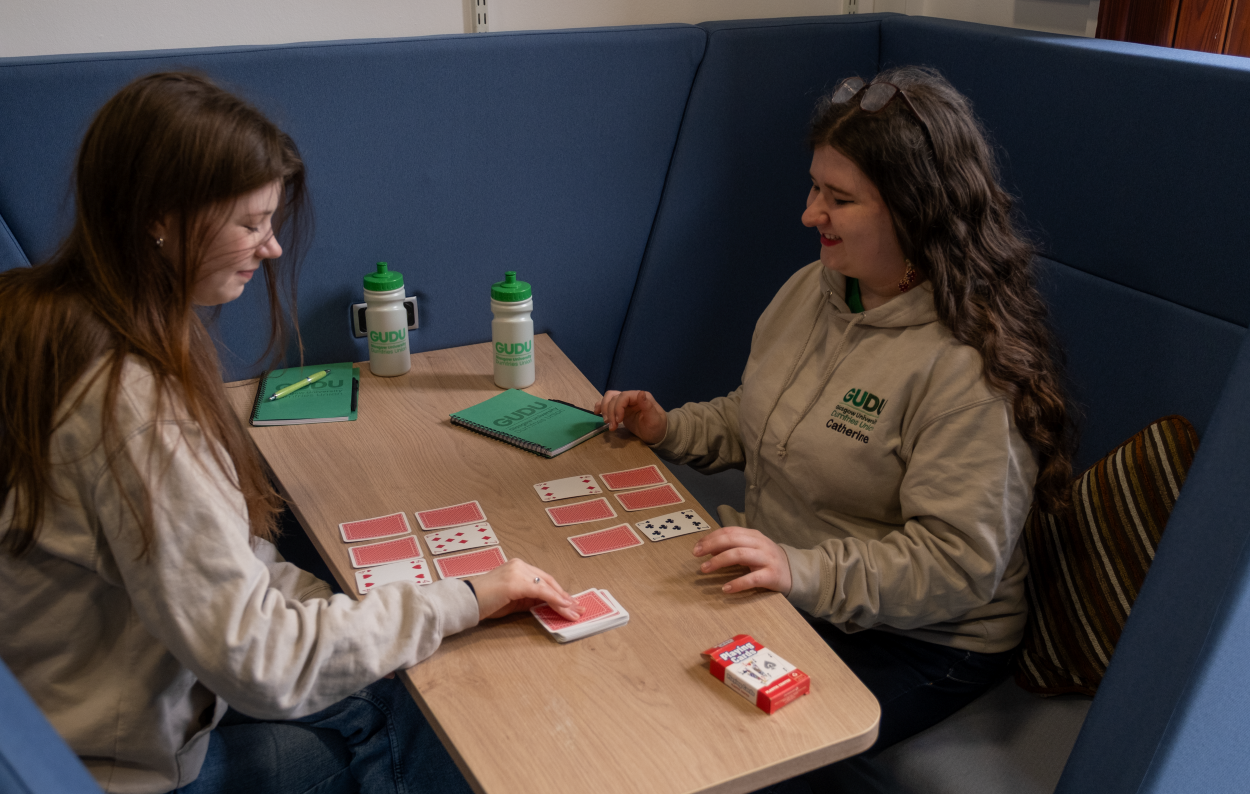 students playing cards 